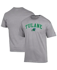 Champion Men's Champion Heather Gray Tulane Green Wave Arch Over Logo T-Shirt
