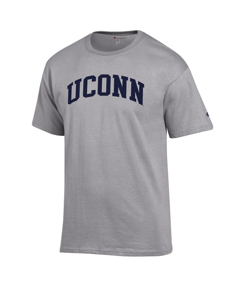 Champion Men's Heather Gray UConn Huskies Basic Arch T-Shirt