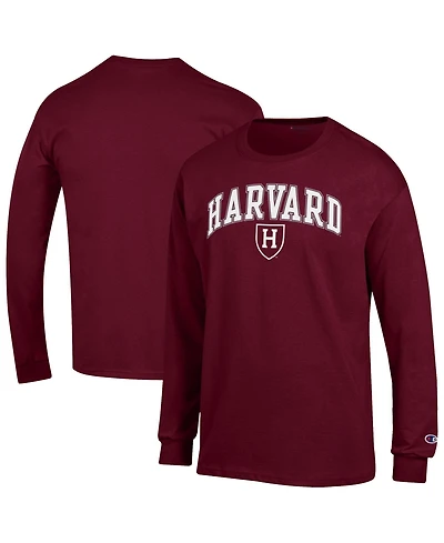 Champion Men's Champion Crimson Harvard Arch Over Logo Long sleeves T-Shirt