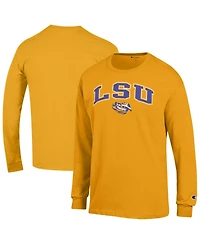 Champion Men's Champion Gold Lsu Tigers Arch Over Logo Long sleeves T-Shirt