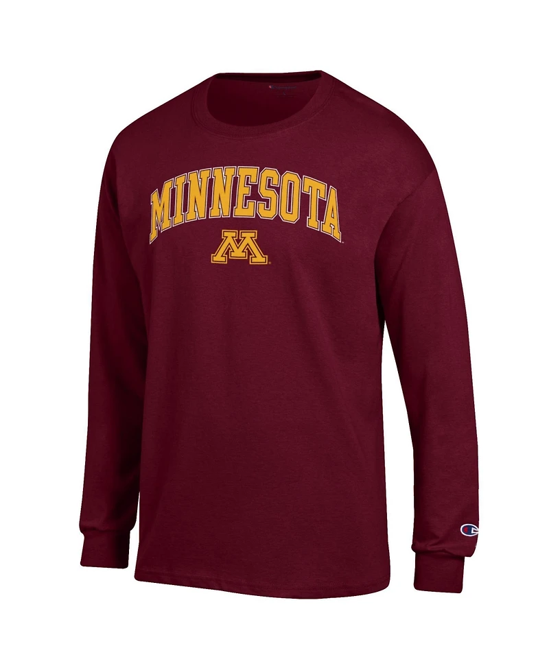 Champion Men's Champion Maroon Minnesota Golden Gophers Arch Over Logo Long sleeves T-Shirt