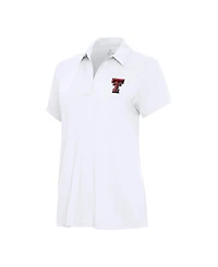 Antigua Women's White Texas Tech Red Raiders Era V-Neck Polo Shirt