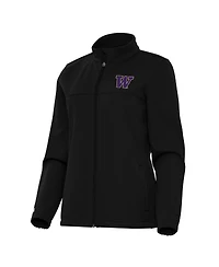 Antigua Women's Black Washington Huskies Links 2 Full-Zip Golf Jacket