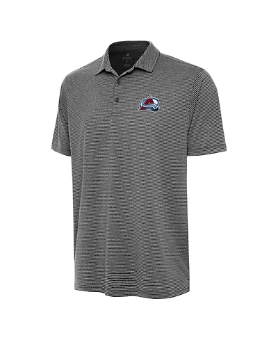 Antigua Men's Heather Black Colorado Avalanche Scheme Polo Shirt