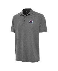 Antigua Men's Heather Black Colorado Avalanche Scheme Polo Shirt