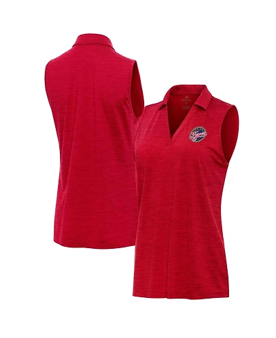 Antigua Women's Heather Red Indiana Fever Layout Sleeveless V-Neck Polo Shirt