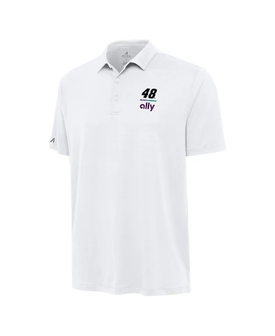 Antigua Men's White Alex Bowman Reprocess Polo Shirt