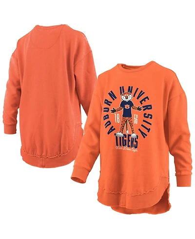 Pressbox Women's Auburn Tigers Blitz Fleece-Lined Long-Sleeve Crewneck T-Shirt