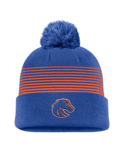 Nike Men's Royal Boise State Broncos 2026 On-Field Peak Cuffed Knit Hat with Pom