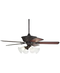 Casa Vieja 52" Contessa Traditional Indoor Ceiling Fan 5 Blade Marbleized Glass Led Light Bronze Finish Bedroom Living Room