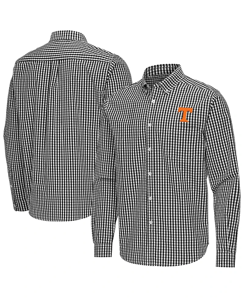 Antigua Men's Black Tennessee Volunteers Ellis Woven Tri-Blend Long sleeves Button-Down Shirt