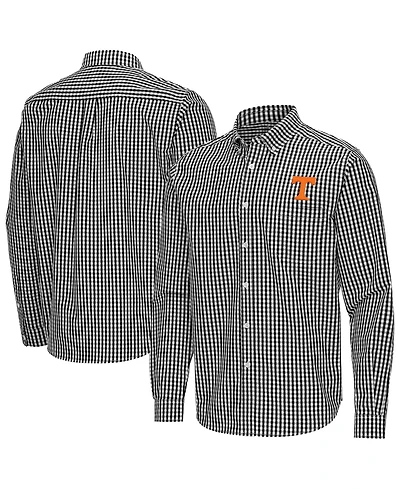 Antigua Men's Black Tennessee Volunteers Ellis Woven Tri-Blend Long sleeves Button-Down Shirt