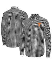 Antigua Men's Black Tennessee Volunteers Ellis Woven Tri-Blend Long sleeves Button-Down Shirt