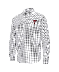 Antigua Men's Gray Texas Tech Red Raiders Ellis Woven Tri-Blend Long sleeves Button-Down Shirt