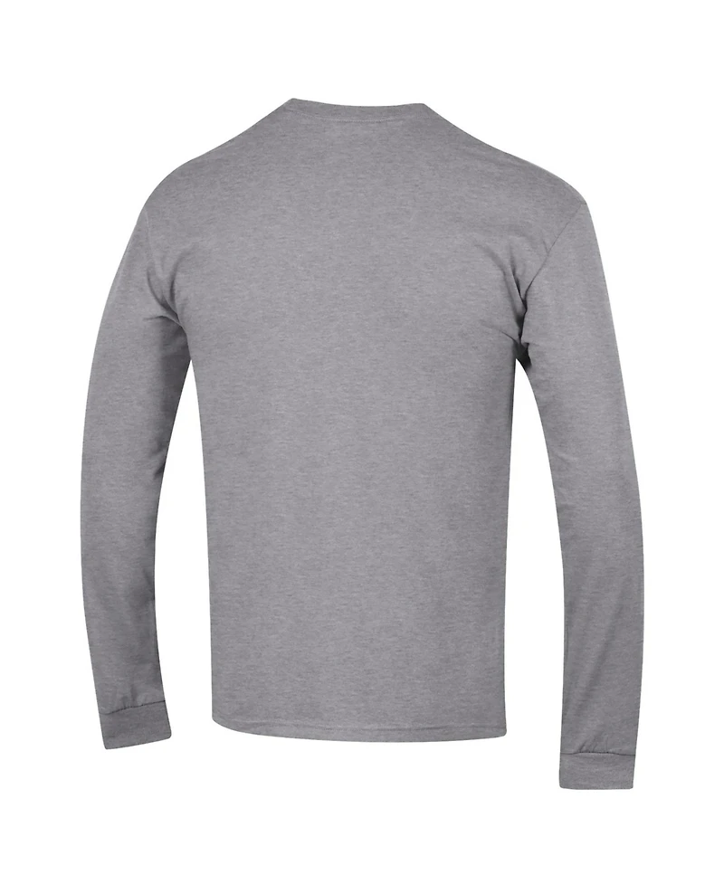Champion Men's Heather Gray Minnesota Golden Gophers Arch Over Logo 2-Hit Long sleeves T-Shirt