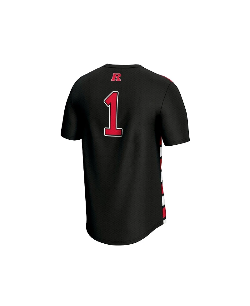 Gameday Greats Big Boys and Girls 1 Black Rutgers Scarlet Knights Lightweight Soccer Fashion Jersey