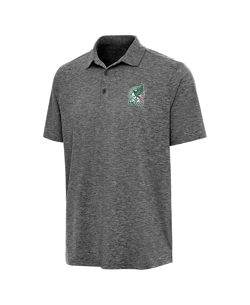 Antigua Men's Heather Black Mexico National Team Triple Shot Polo Shirt