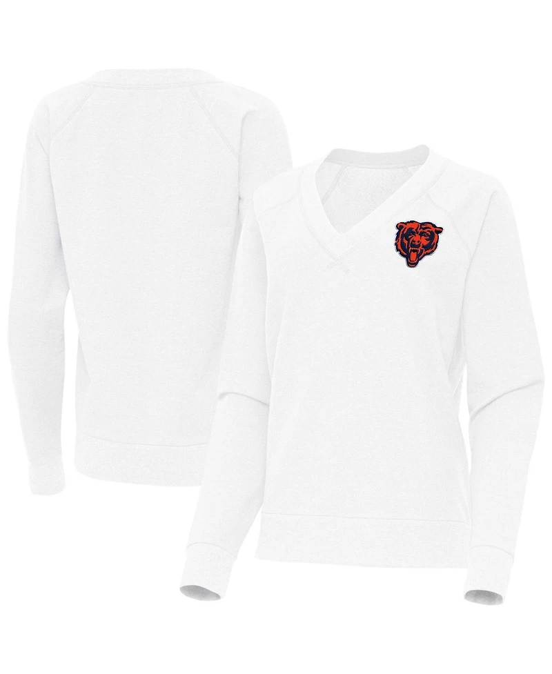 Antigua Women's Chicago Bears V-Neck Long Sleeves Tri-Blend T-Shirt
