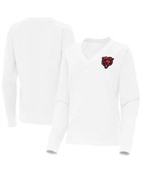 Antigua Women's Chicago Bears V-Neck Long Sleeves Tri-Blend T-Shirt