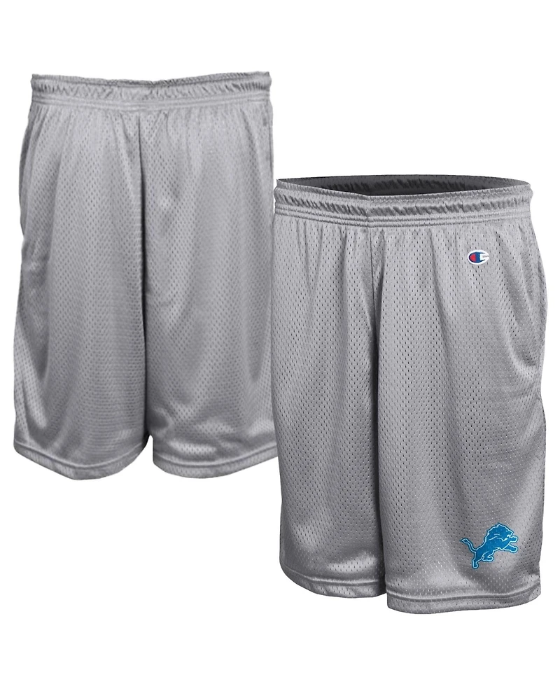 Champion Men's Gray Detroit Lions Classic Mesh Shorts