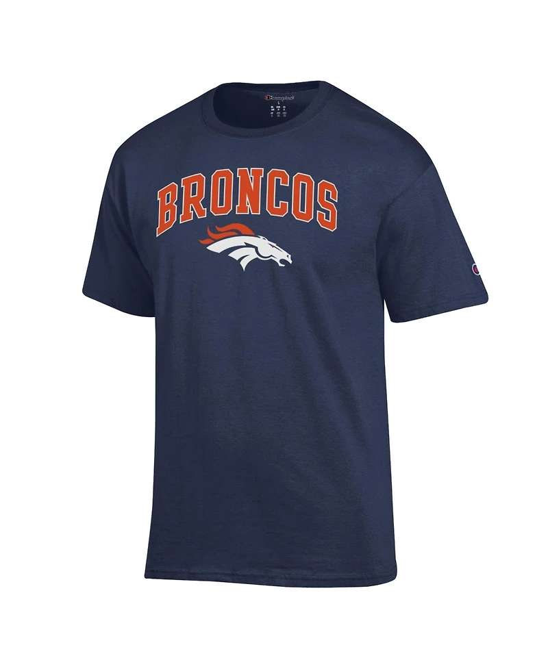 Champion Men's Navy Denver Broncos Arch Over Logo T-Shirt