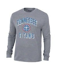 Champion Men's Charcoal Tennessee Titans Ultimate Tri-Blend Long sleeves T-Shirt