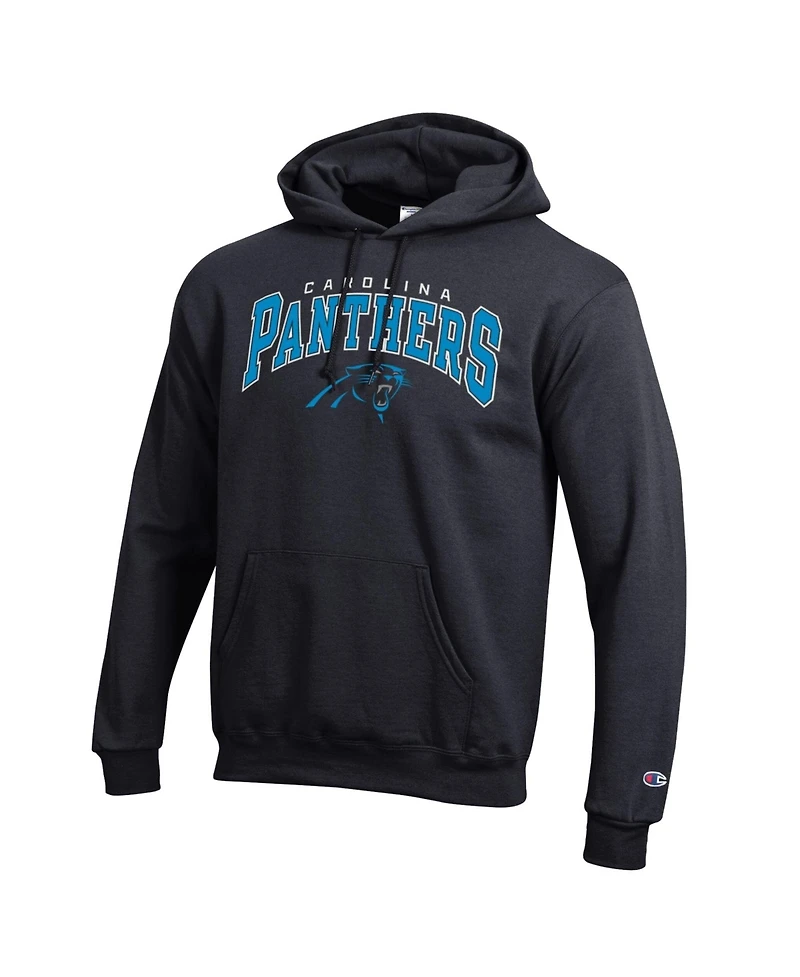 Champion Men's Black Carolina Panthers Power Blend Arch over Logo Hoodie