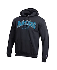 Champion Men's Black Carolina Panthers Power Blend Arch over Logo Hoodie