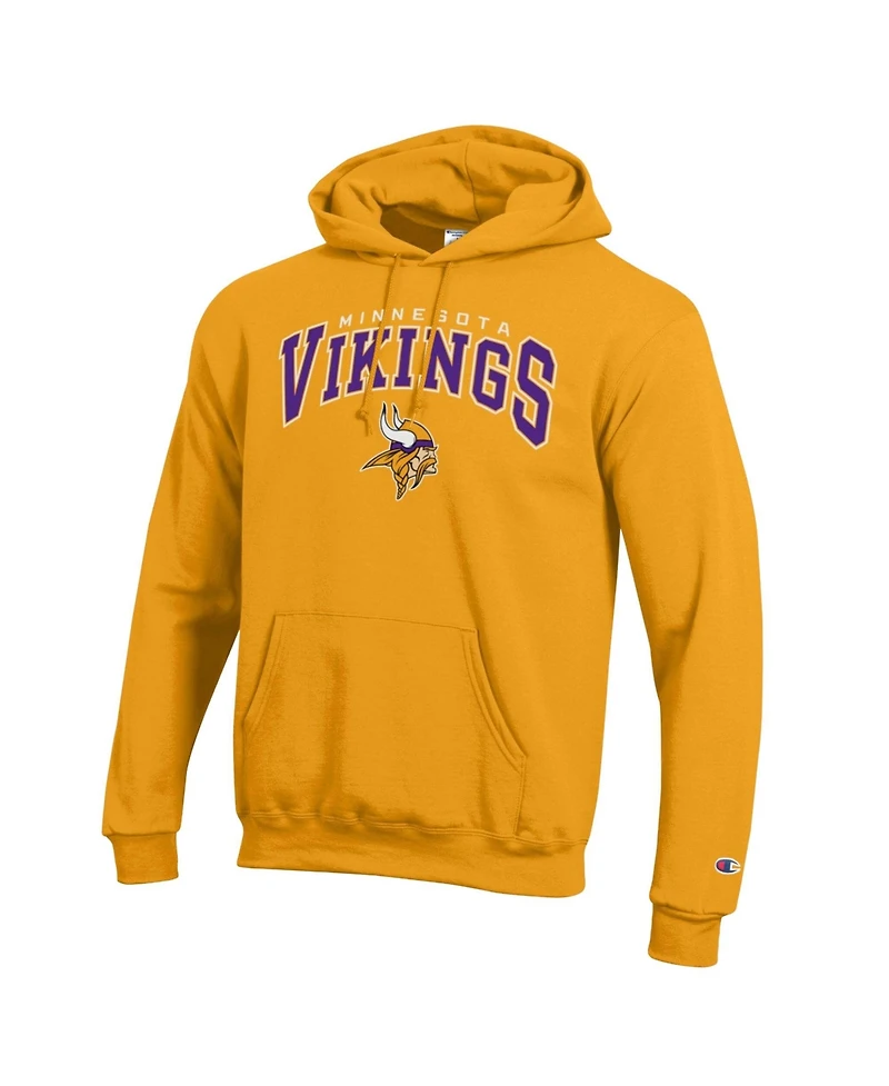 Champion Men's Gold Minnesota Vikings Power Blend Arch over Logo Hoodie