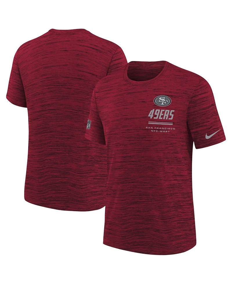Nike Big Boys and Girls Scarlet San Francisco 49ers Sideline Velocity Dri-fit T-Shirt
