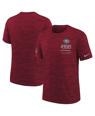Nike Big Boys and Girls Scarlet San Francisco 49ers Sideline Velocity Dri-fit T-Shirt