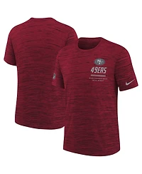 Nike Big Boys and Girls Scarlet San Francisco 49ers Sideline Velocity Dri-fit T-Shirt