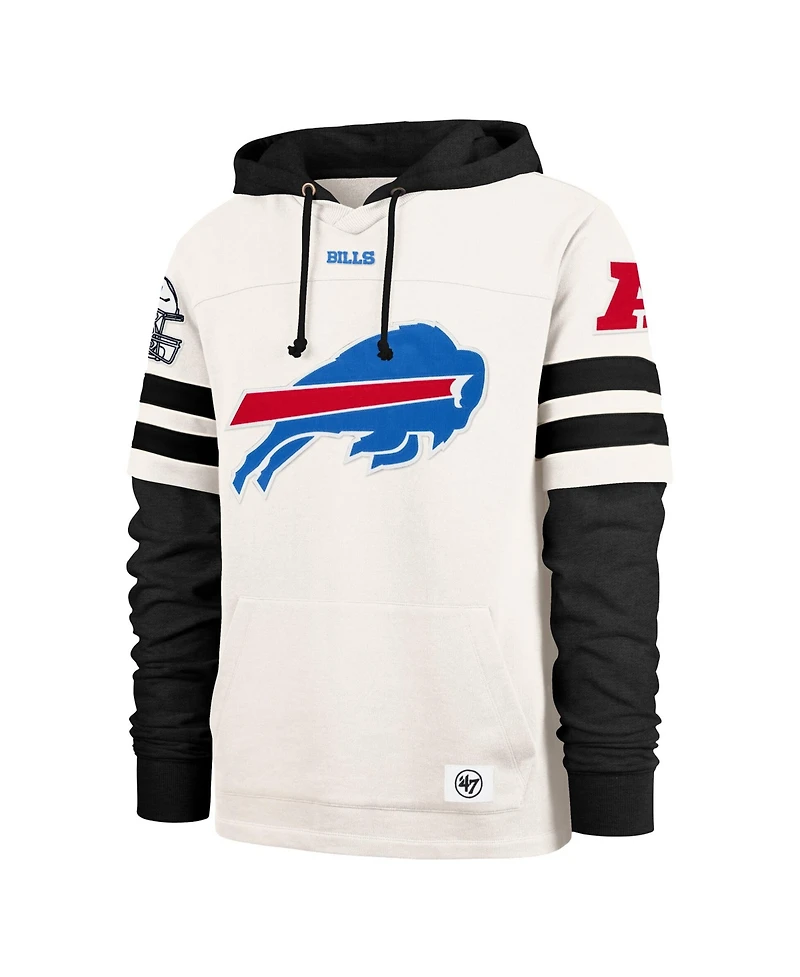 '47 Brand Men's Cream Buffalo Bills Split Zone Cornerback Duo Lacer Hoodie