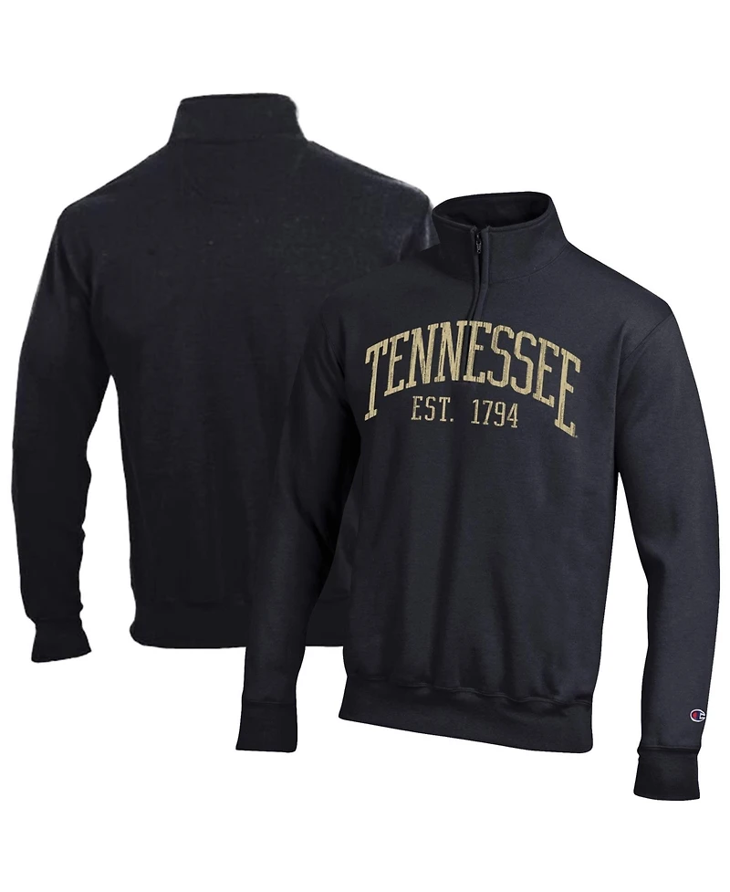 Champion Men's Black Tennessee Volunteers Powerblend Quarter-Zip Pullover Sweatshirt