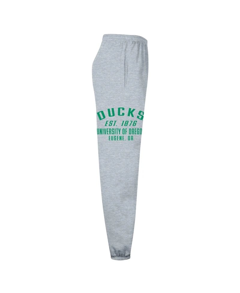 Champion Men's Heather Gray Oregon Ducks Powerblend Banded Fleece Sweatpants