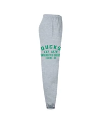 Champion Men's Heather Gray Oregon Ducks Powerblend Banded Fleece Sweatpants