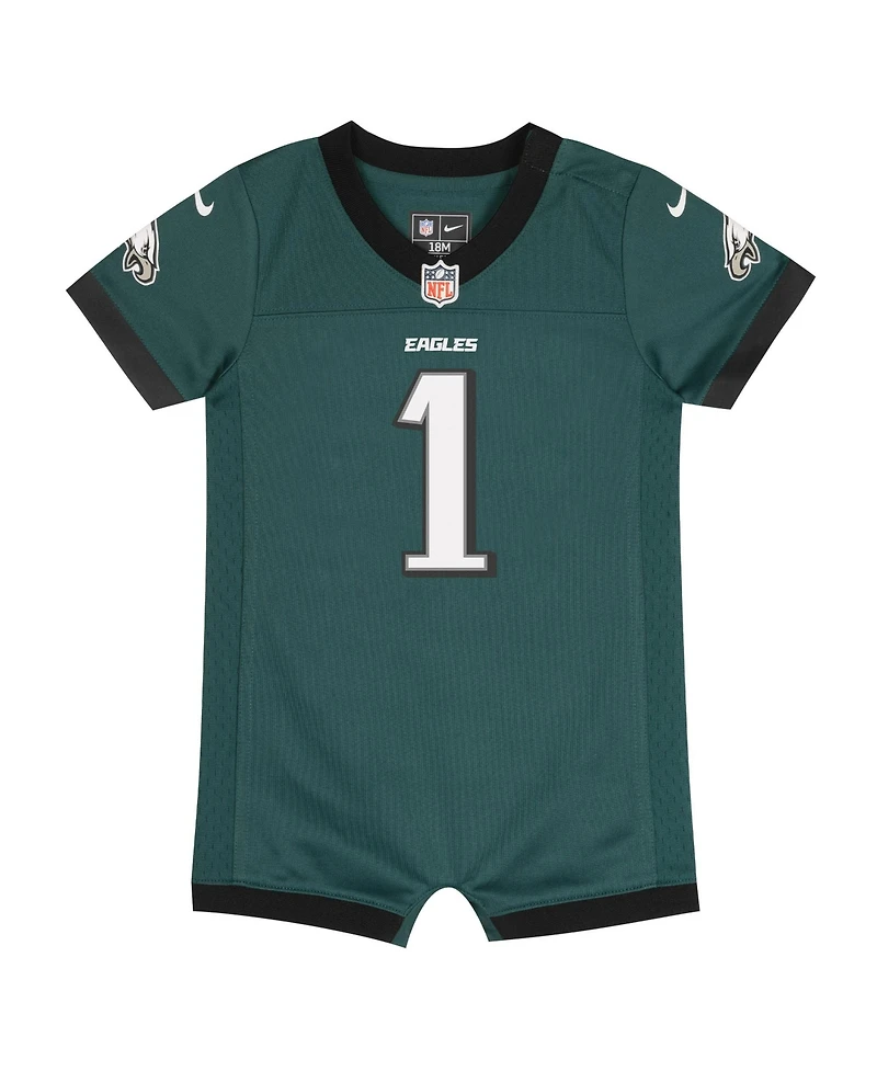 Nike Baby Boys and Girls Jalen Hurts Midnight Green Philadelphia Eagles Romper Jersey