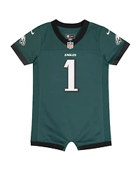 Nike Baby Boys and Girls Jalen Hurts Midnight Green Philadelphia Eagles Romper Jersey
