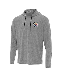 Antigua Men's Heather Black Pittsburgh Steelers Changeover Hoodie