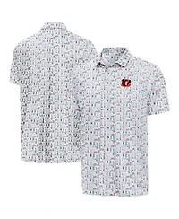 Antigua Men's White Cincinnati Bengals America 250 Freedom Desert Dry Polo Shirt