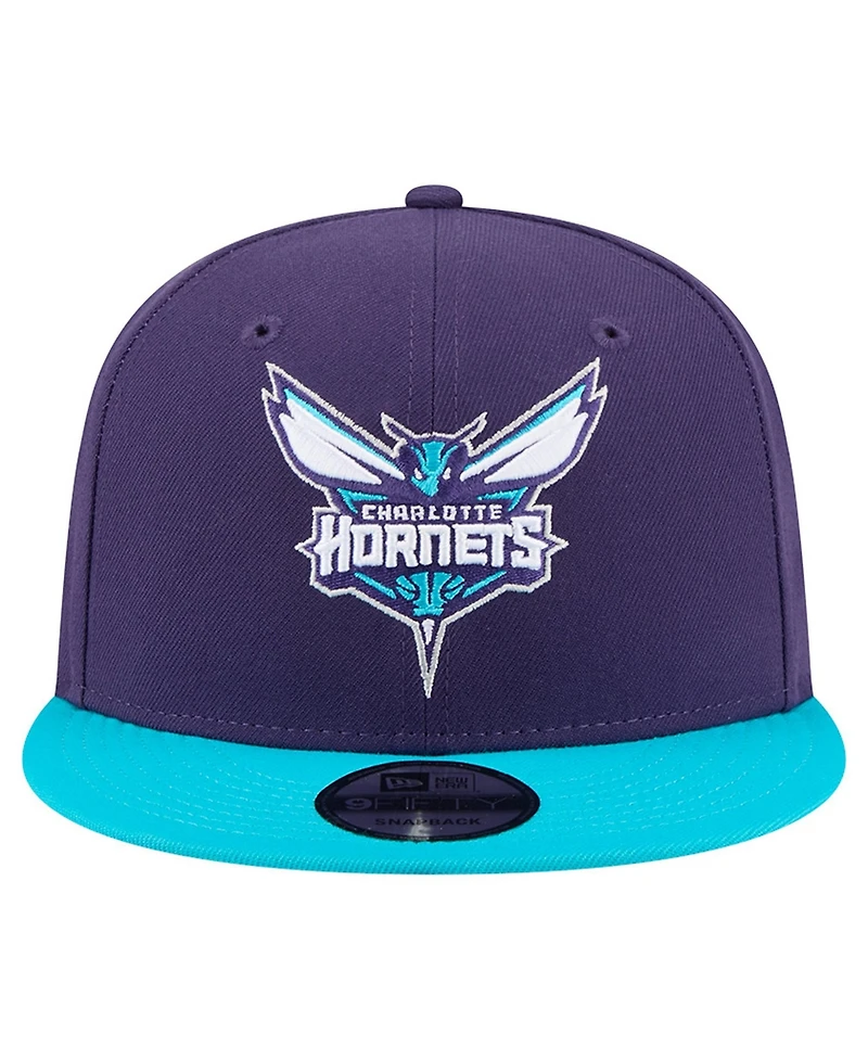 New Era Men's Purple Charlotte Hornets Two-Tone 9FIFTY Snapback Hat