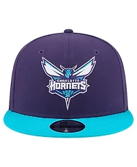 New Era Men's Purple Charlotte Hornets Two-Tone 9FIFTY Snapback Hat