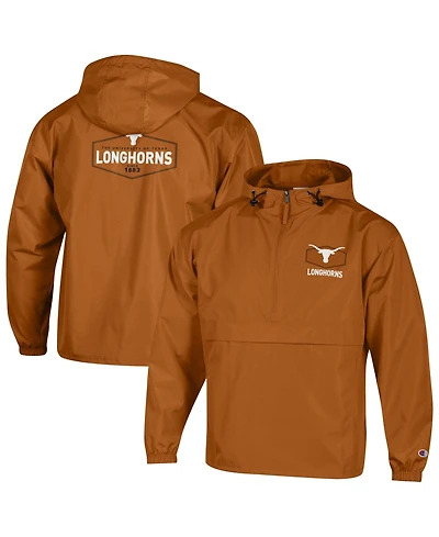 Champion Men's Texas Orange Longhorns Delay Packable Half-Zip Jacket