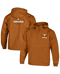 Champion Men's Texas Orange Longhorns Delay Packable Half-Zip Jacket