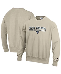 Champion Men's Oatmeal West Virginia Mountaineers Reverse Weave Crewneck Sweatshirt