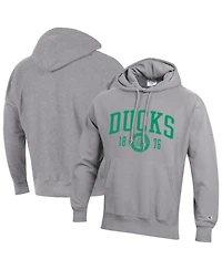 Champion Men's Heather Gray Oregon Ducks Established Reverse Weave Hoodie