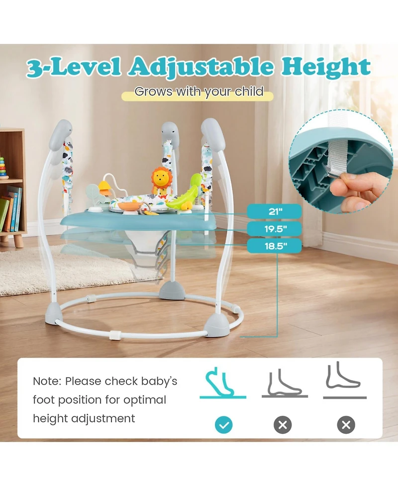 Slickblue Baby Jumper Activity Center with 360° Rotating Seat and Interactive Toys