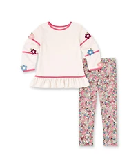 Florence Eiseman Big Girls (7-8) Knit Tunic Set with Flowers
