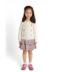 Florence Eiseman Toddler Girls 2T- 4T Sweater with Hand Embroidered Flowers