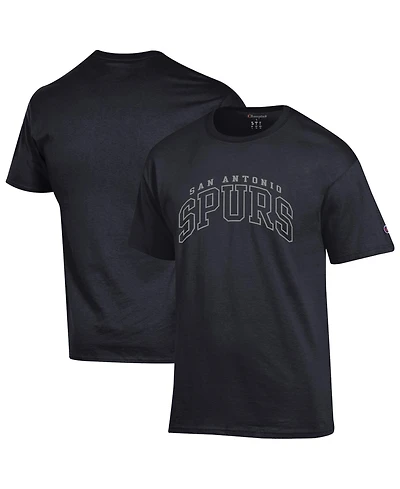 Champion Men's Black San Antonio Spurs Jersey Cotton T-Shirt